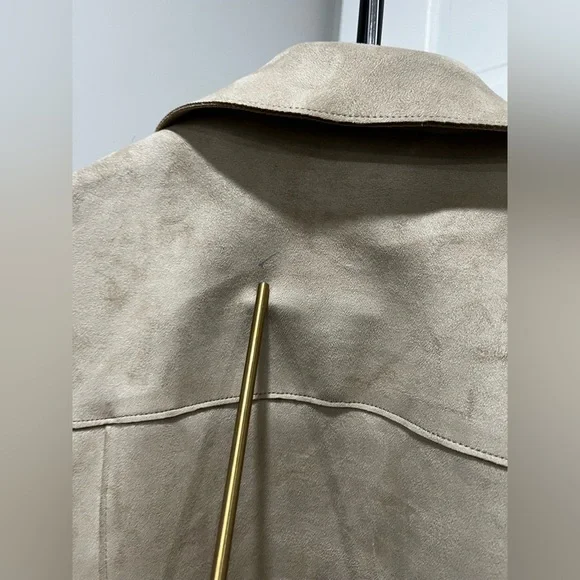 Nude Khaki suede jacket SIZE S - Picture 3 of 6